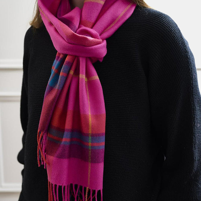 Hot Pink Wide Merino Scarf