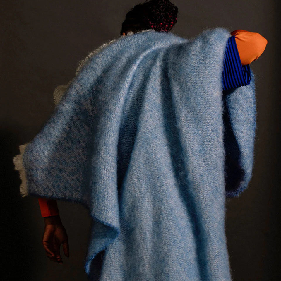 Mooneen Azure Mohair Throw