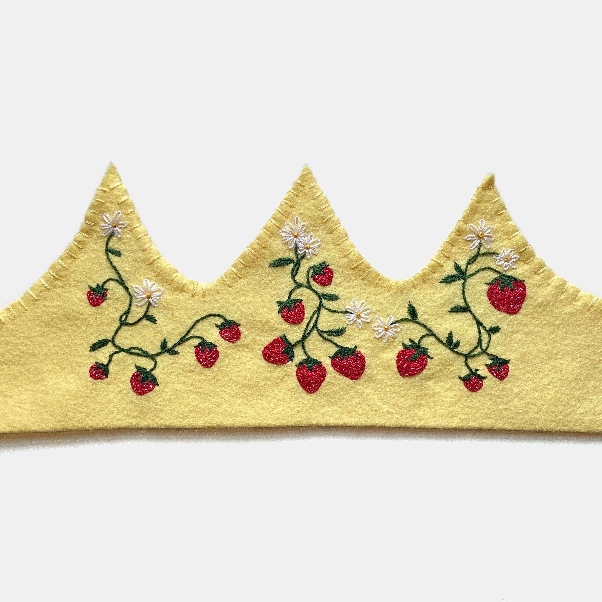 Handmade Felt Crown in Strawberry Patch