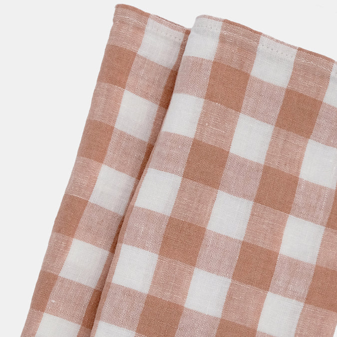 Linen Napkin, moka medium gingham