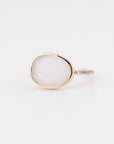 Moonstone Ring with White Diamonds