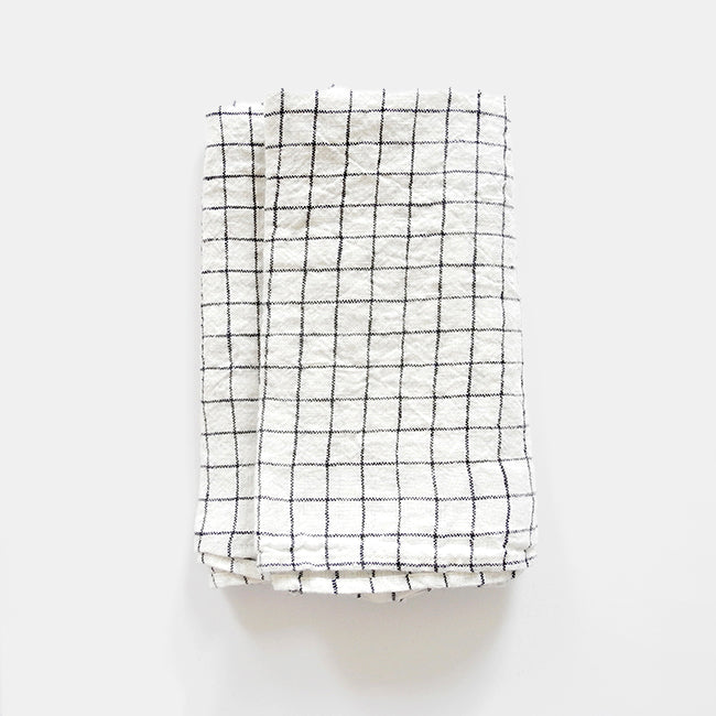 Linen Napkin, black check