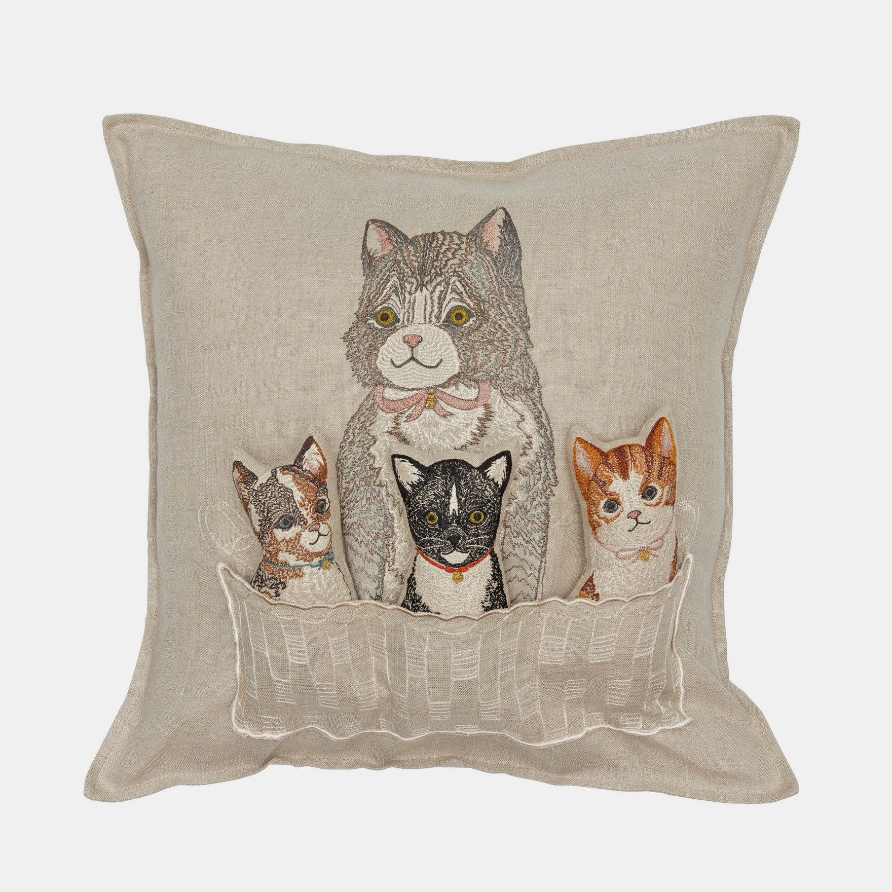 Basket of Kittens Square Pocket Pillow