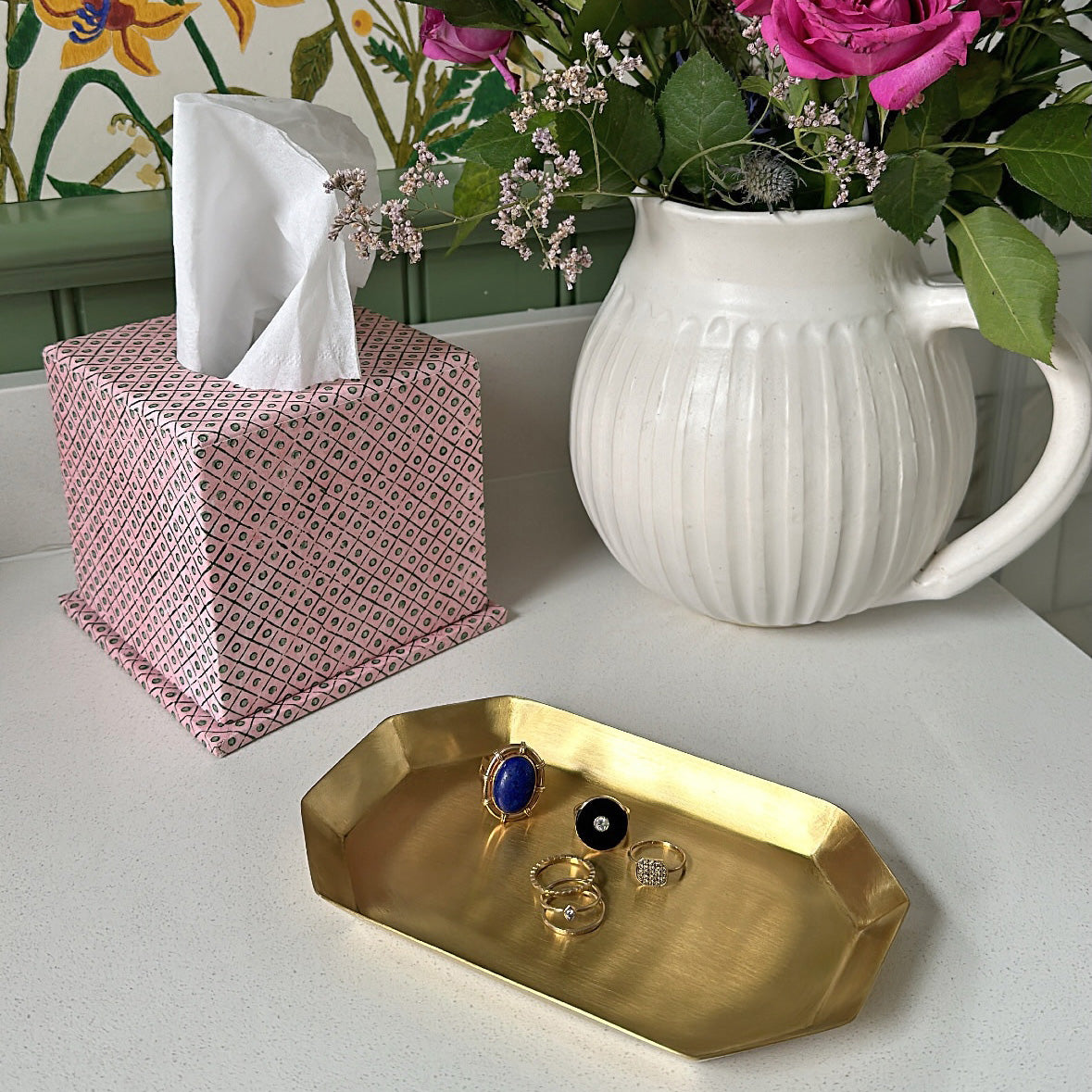 Tissue Box in Dot Pink