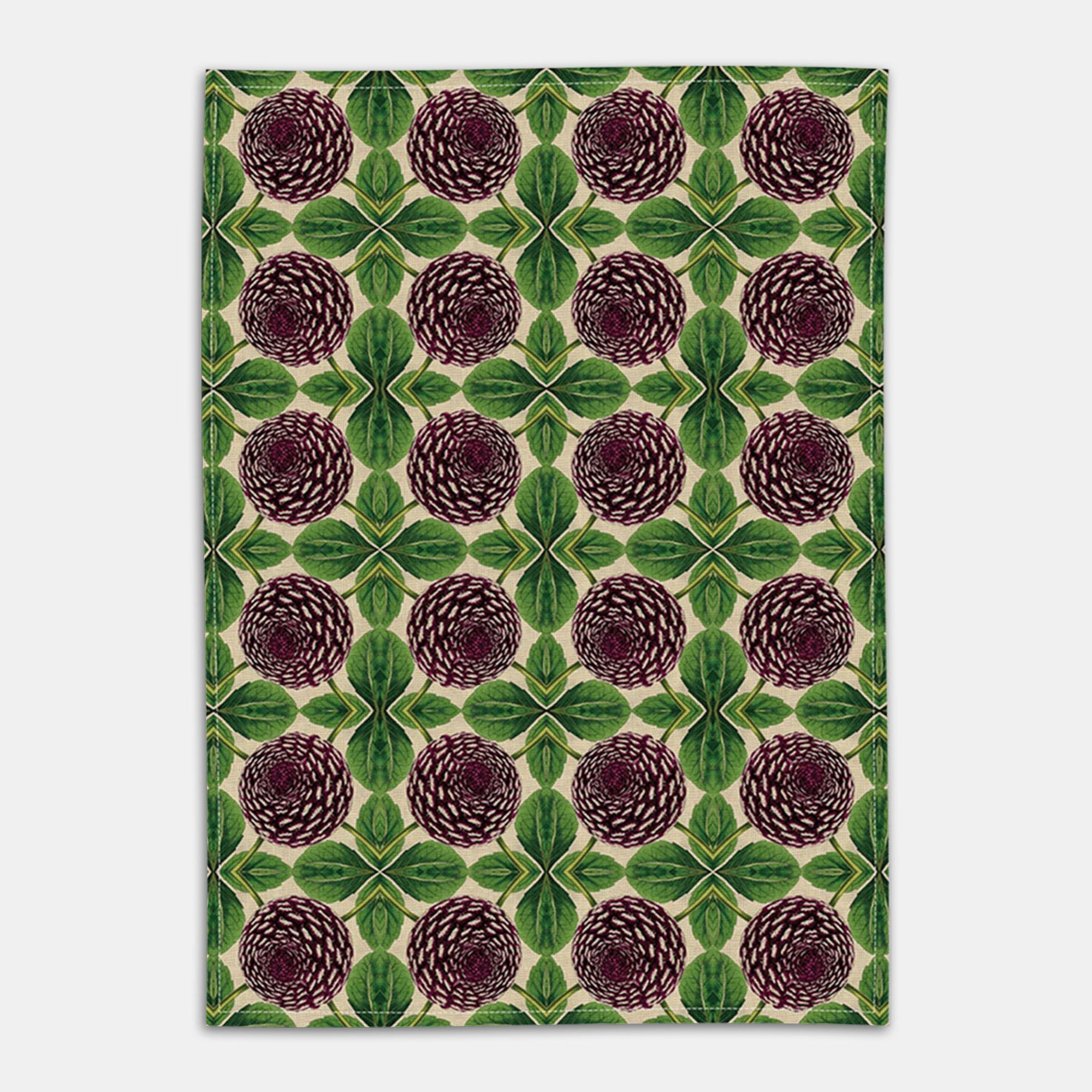 Purple Dahlia Tea Towel