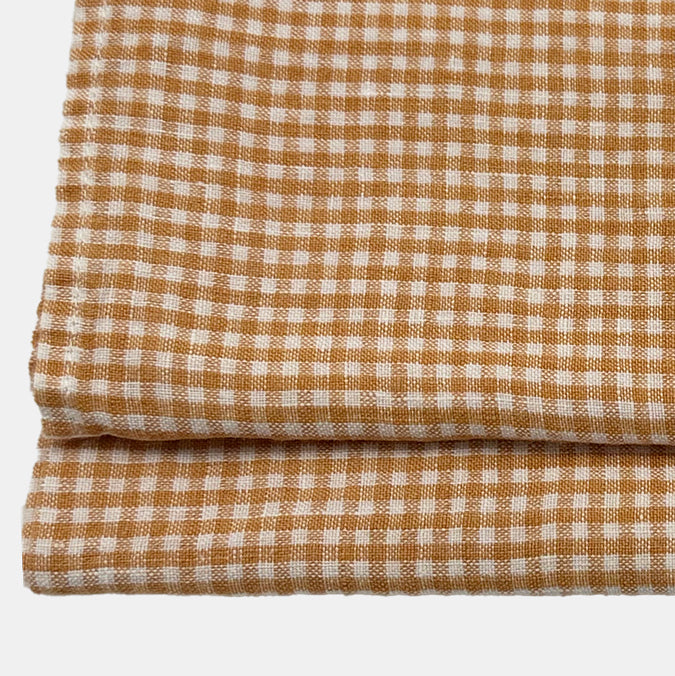 Linen Napkin, saffron tiny gingham