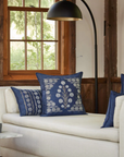 Carnation Indigo Pillow, square