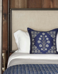 Carnation Indigo Pillow, square