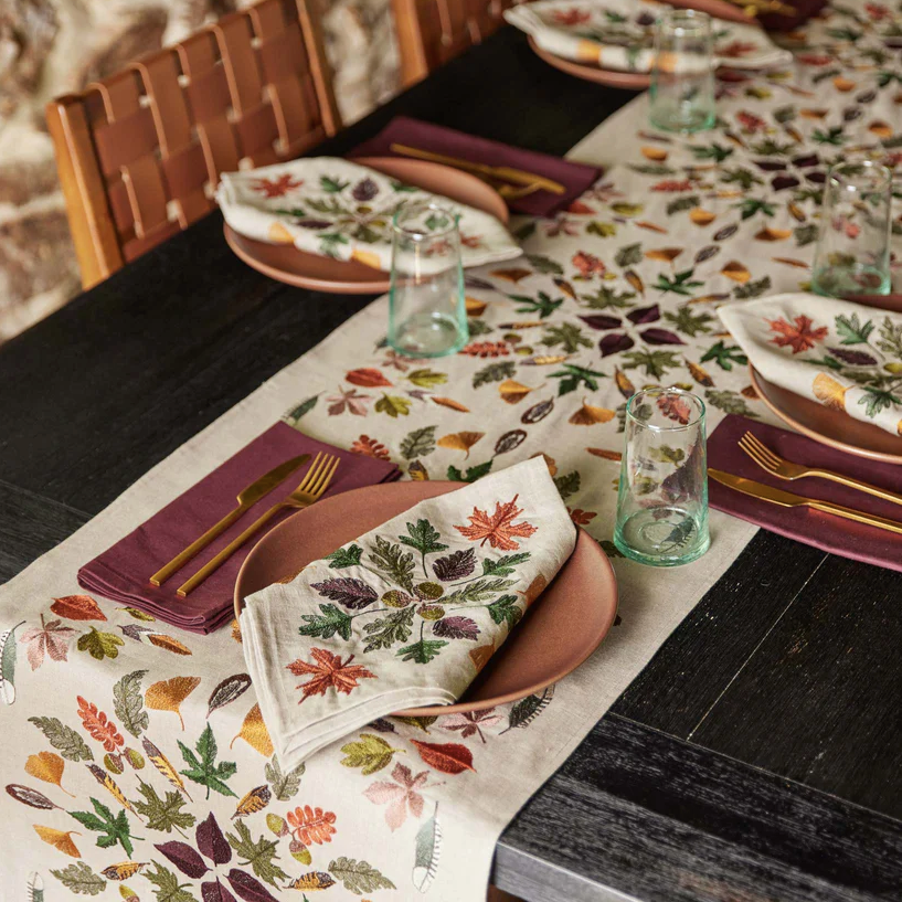 Pressed Leaves Table Runner