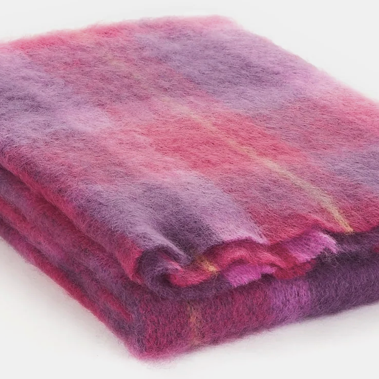 Drumin Berry Mohair Throw