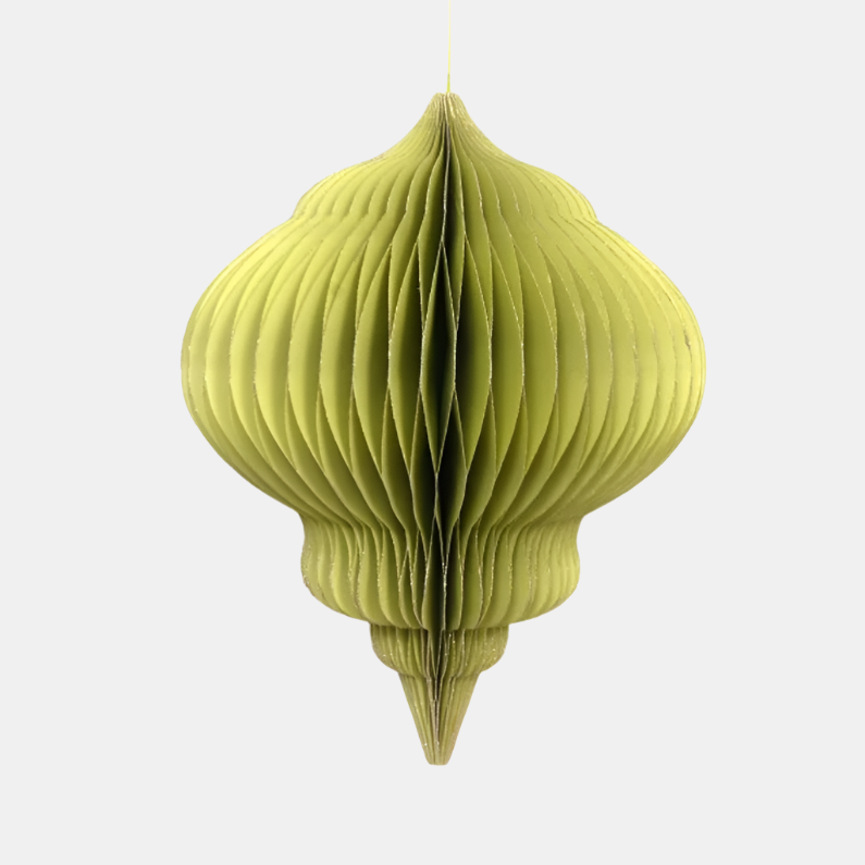 Green Honeycomb Paper Decor with No tassel