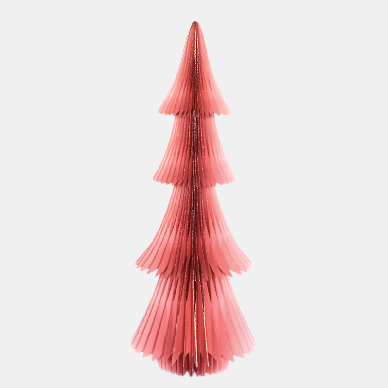 3 Foot Pink Glitter Honeycomb Paper Tree