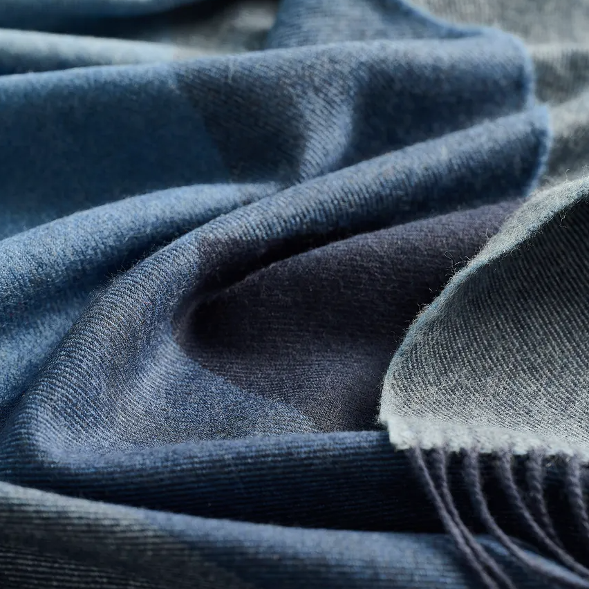 Denim Wide Merino Scarf