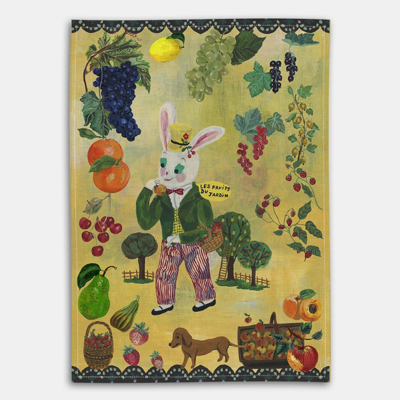 Les Fruits du Jardin Tea Towel