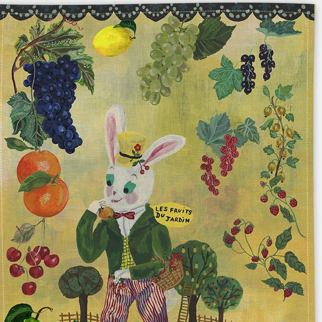 Les Fruits du Jardin Tea Towel