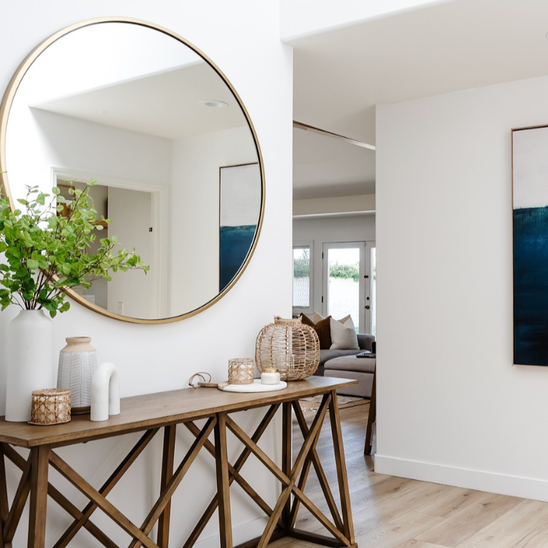 Aline Gold Round Mirror