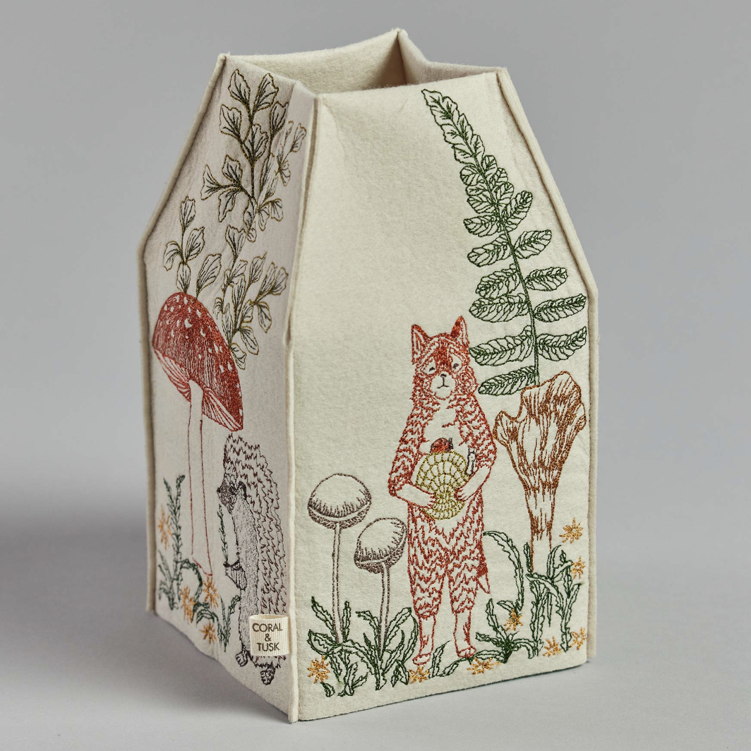 Mushrooms and Ferns Tissue Box Cover