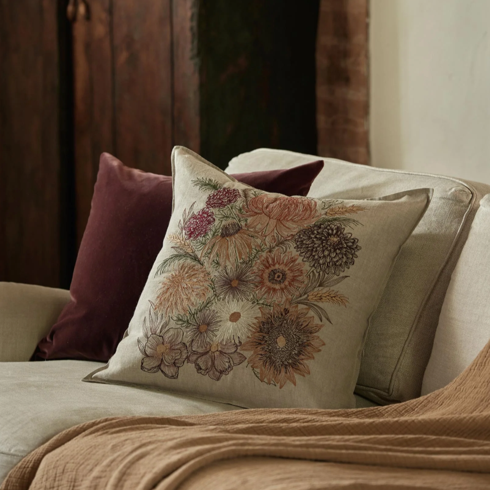 Autumn Blossoms Square Pillow