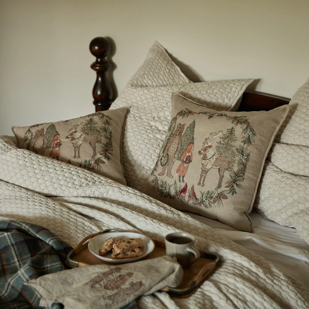 Christmas Cheer Wreath Square Pillow