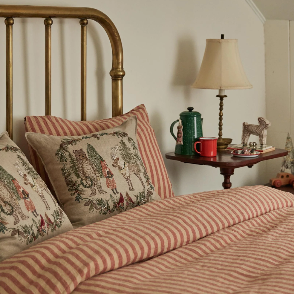 Christmas Cheer Wreath Square Pillow