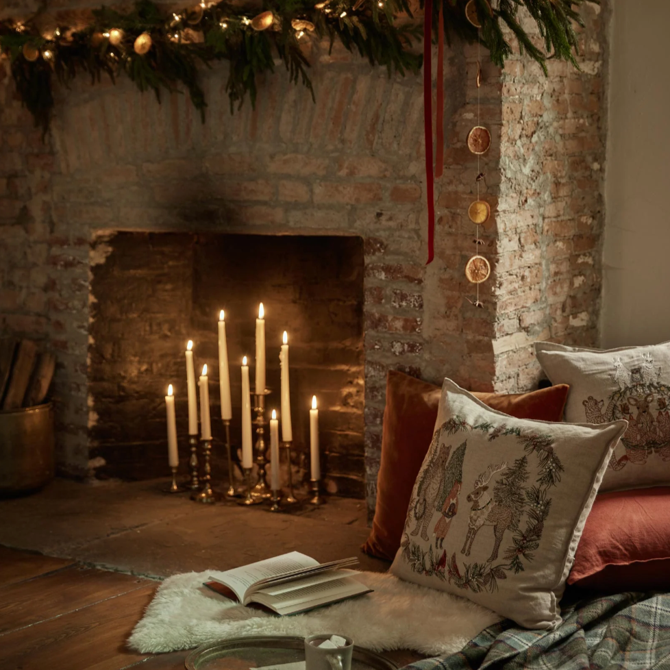 Christmas Cheer Wreath Square Pillow