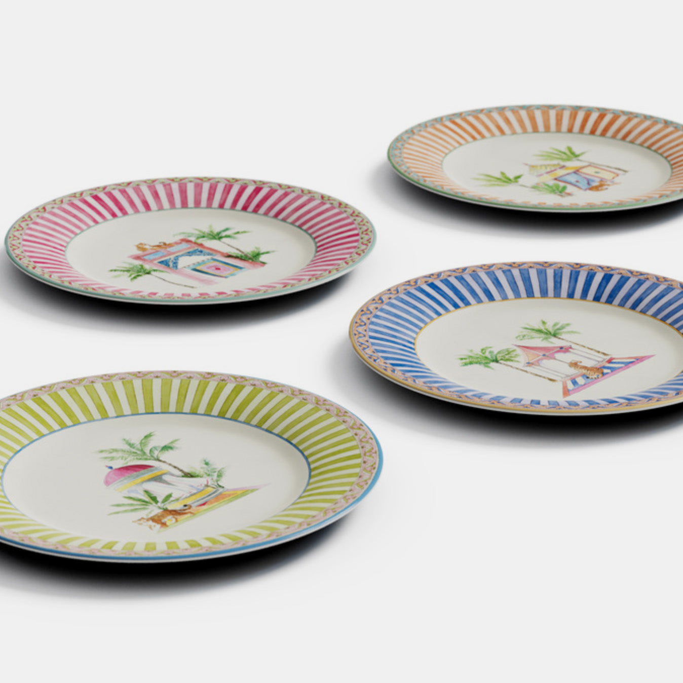 Sariska Porcelain Dessert Plate in Orange