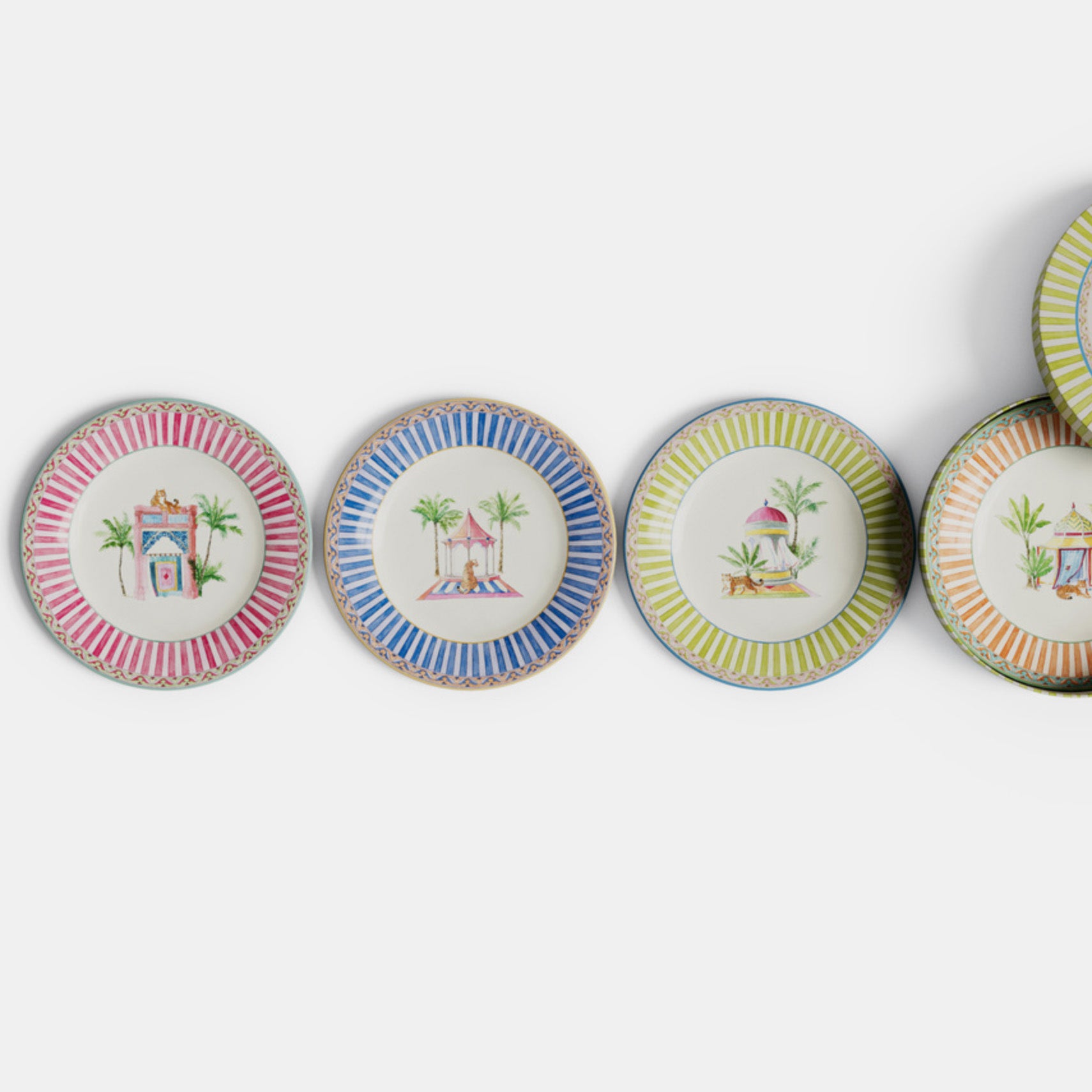 Sariska Porcelain Dessert Plate in Orange