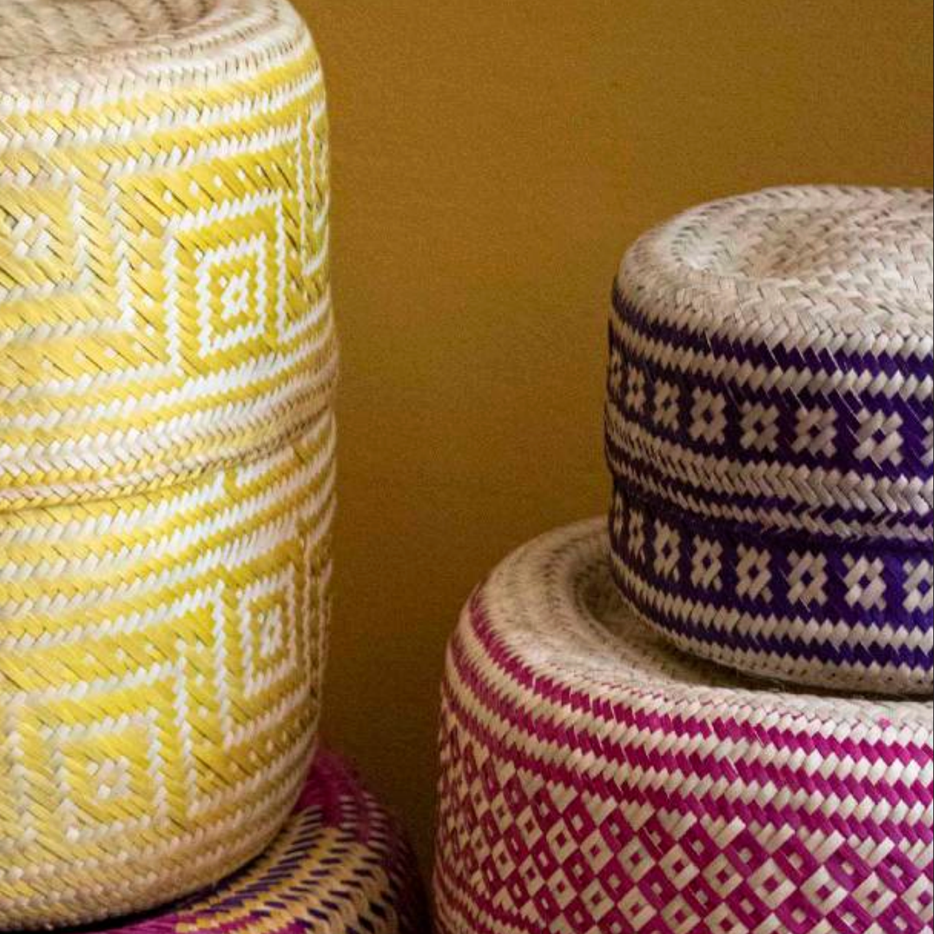 Sunset Lidded Basket in Medium