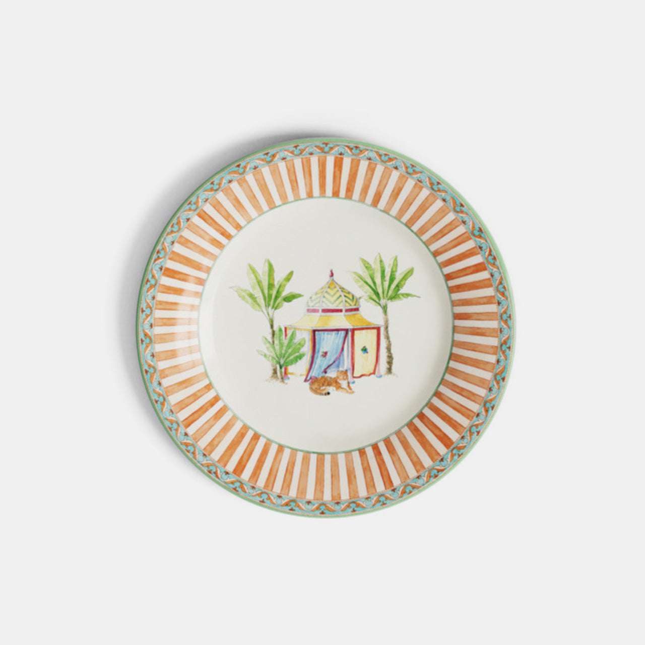 Sariska Porcelain Dessert Plate in Orange