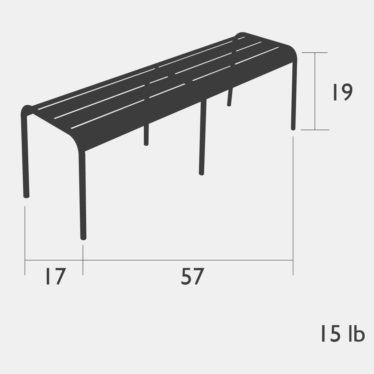 Luxembourg Bench 57"