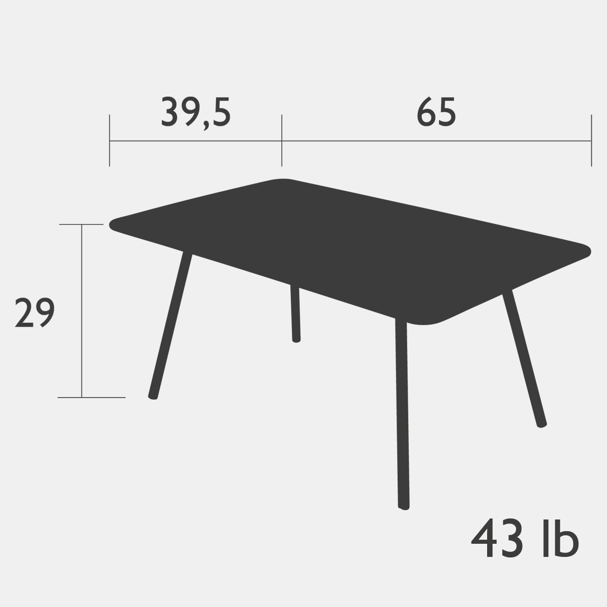 Luxembourg Table 65" x 39"