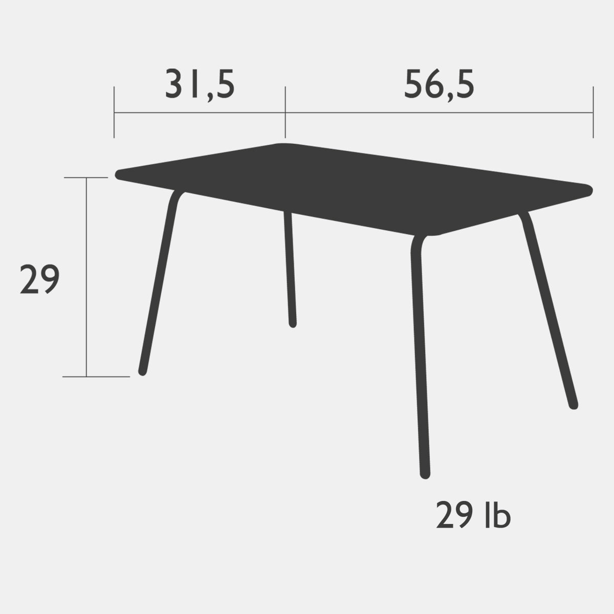 Luxembourg Table 56" x 31"