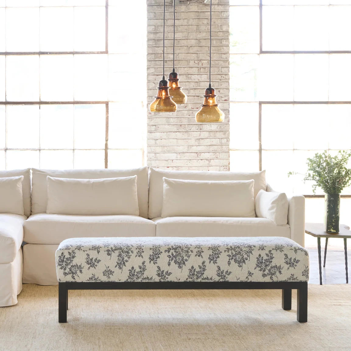 Slim Bench in Vintage Textile