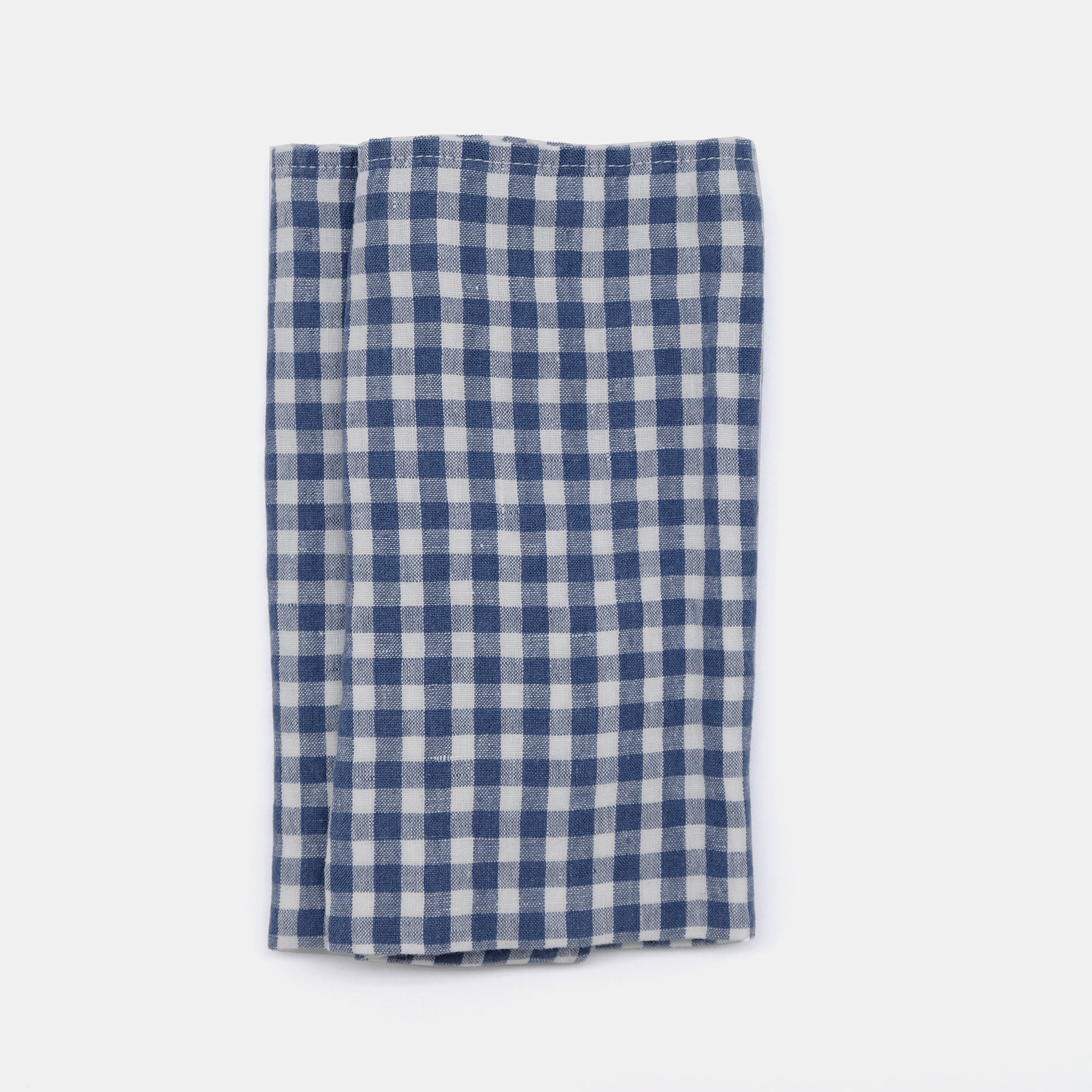 Linen Napkin in Blue Small Gingham