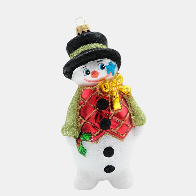 Snowman in a Hat and Vest Ornament