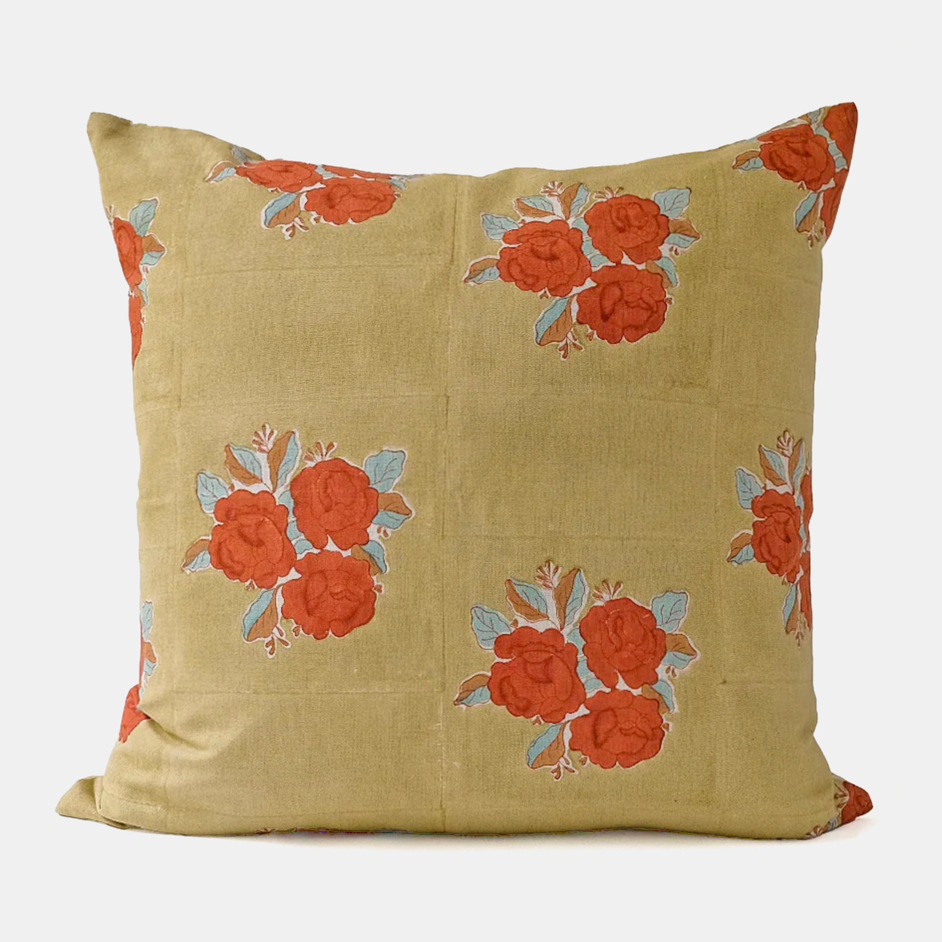 Sara Khaki Pillow, square