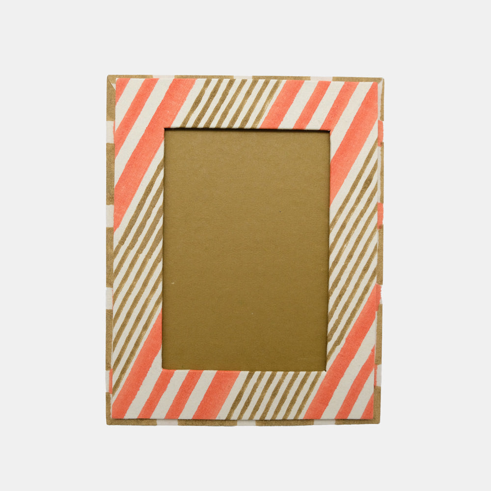 Orange Stripe Picture Frame