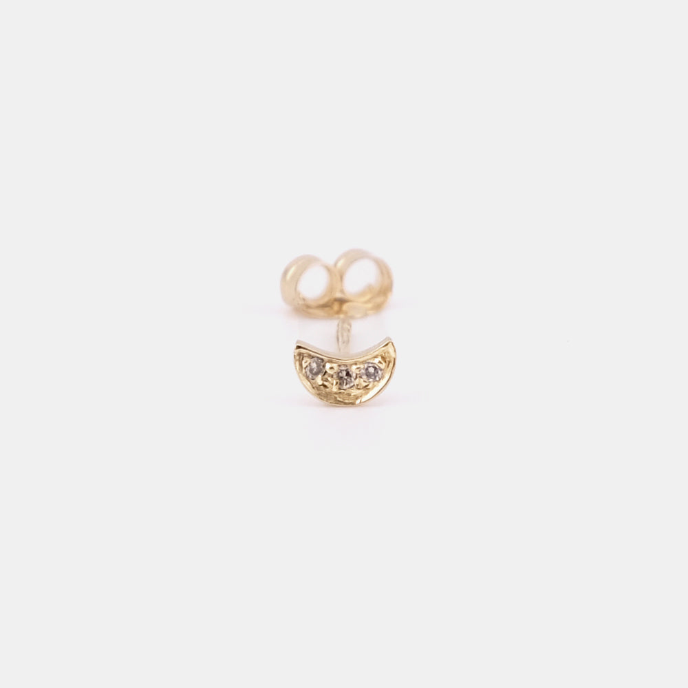 Single Moon Diamond Stud