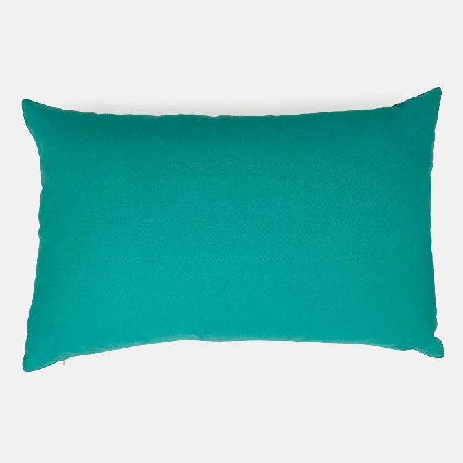 One of a Kind Teal Floral Suzani Pillow, lumbar