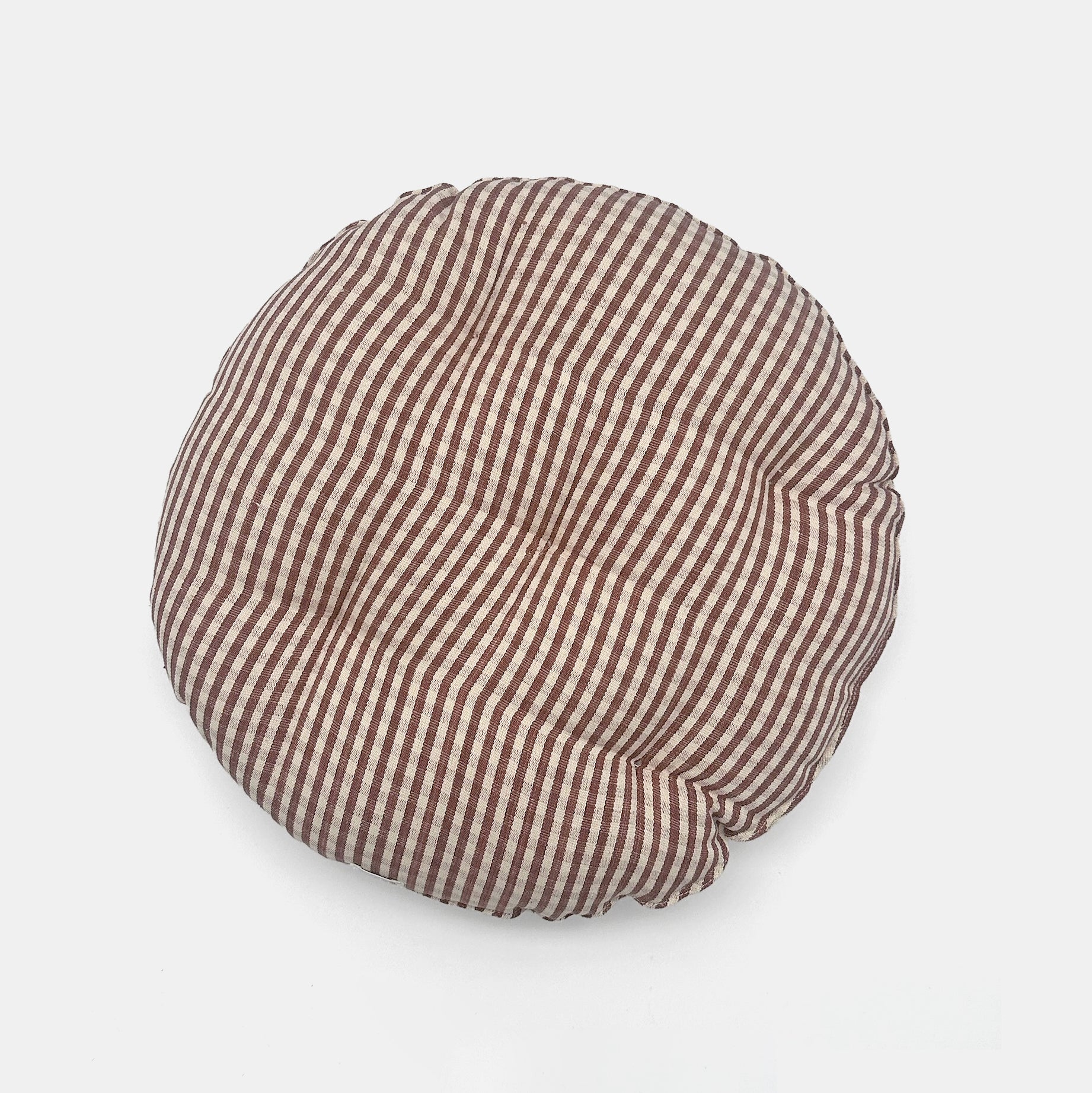 Brown Gingham Round Seat Cushion