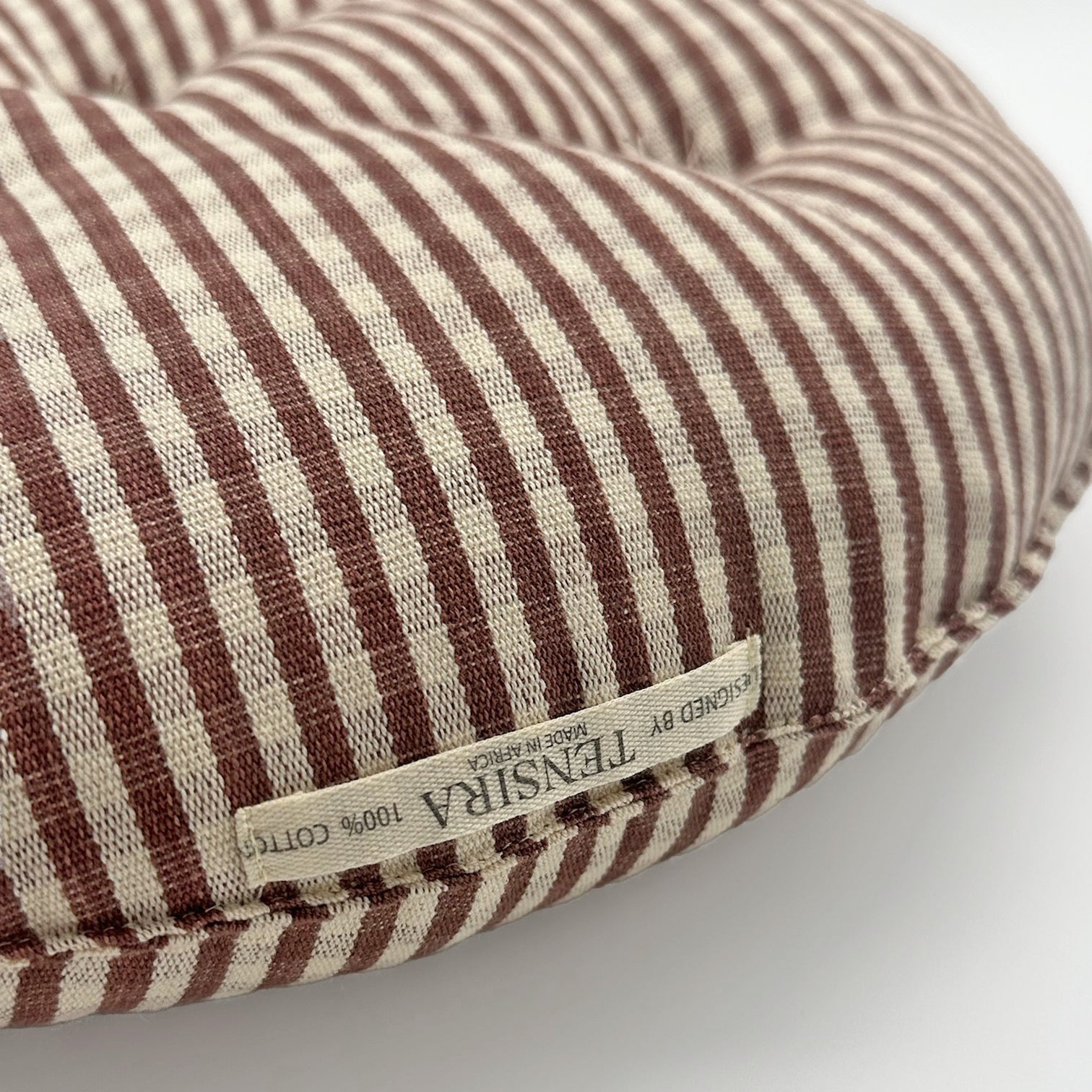 Brown Gingham Round Seat Cushion