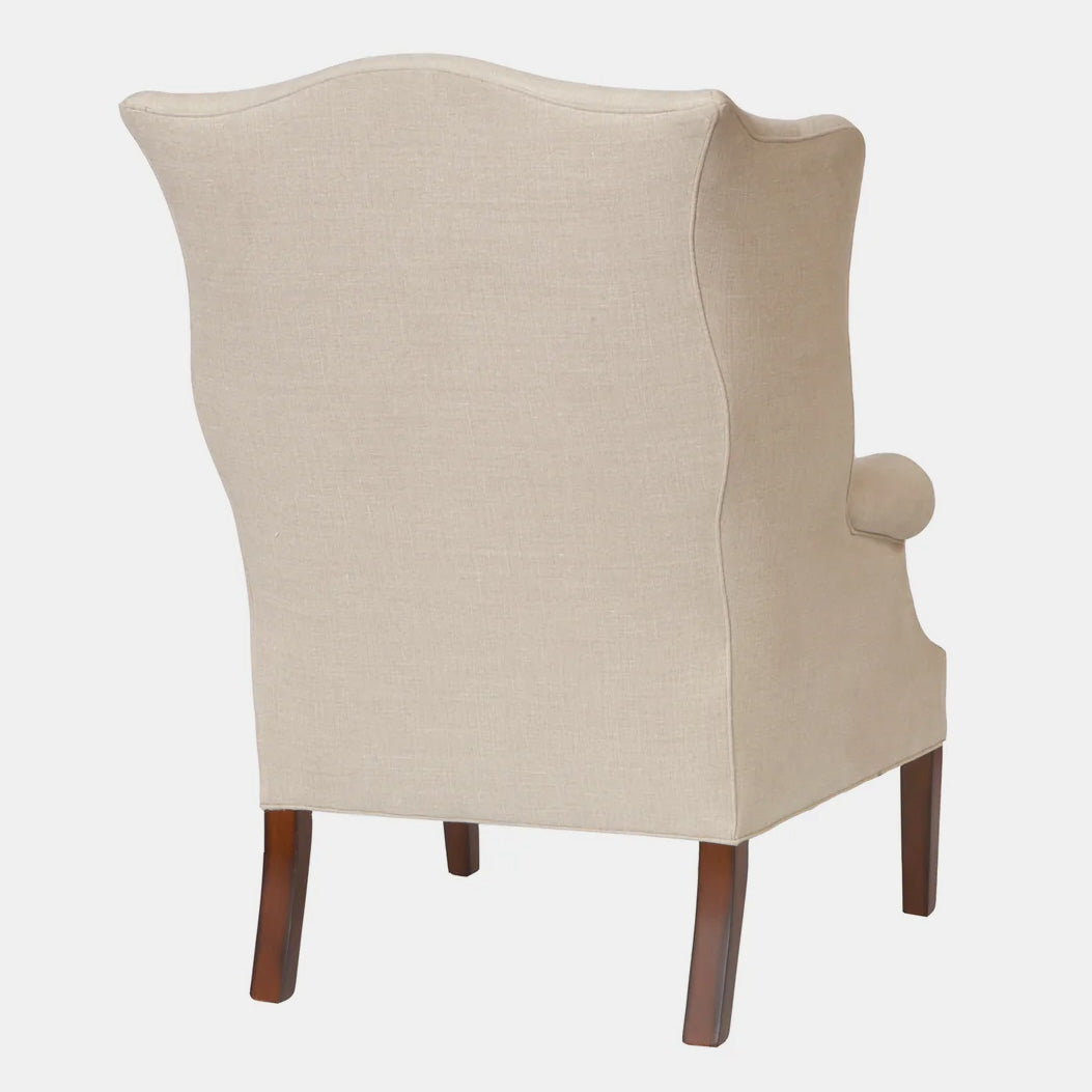 Thorn Tail Wingback Chair in Apollo Moss (swatch shown)