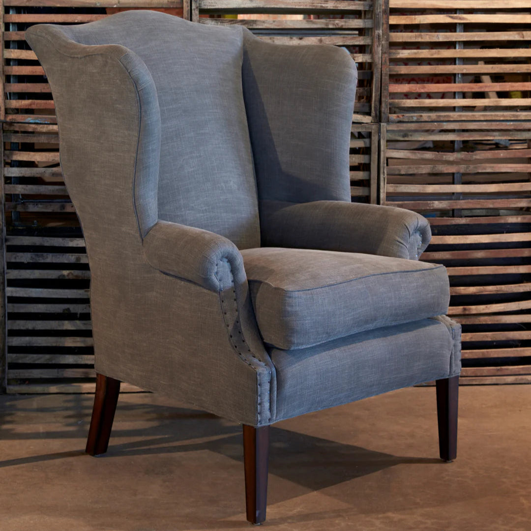 Thorn Tail Wingback Chair in Apollo Moss (swatch shown)