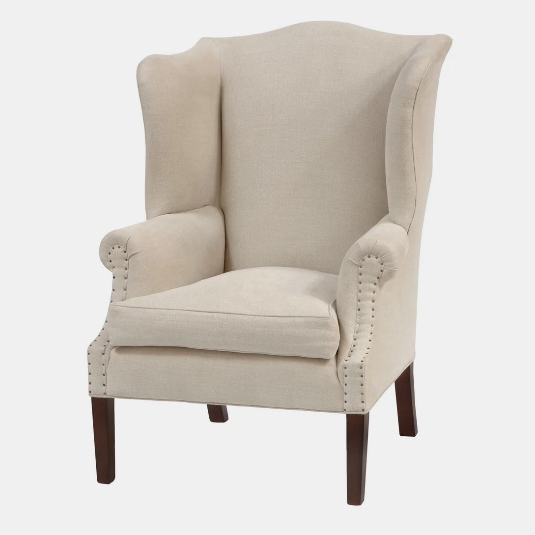 Thorn Tail Wingback Chair in Apollo Moss (swatch shown)