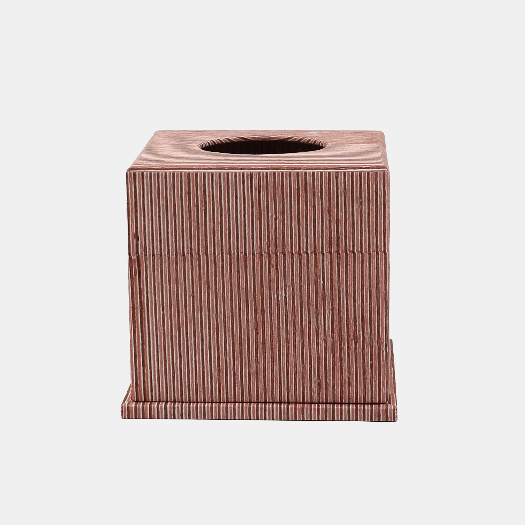 Tissue Box in Stripe Pink Maroon