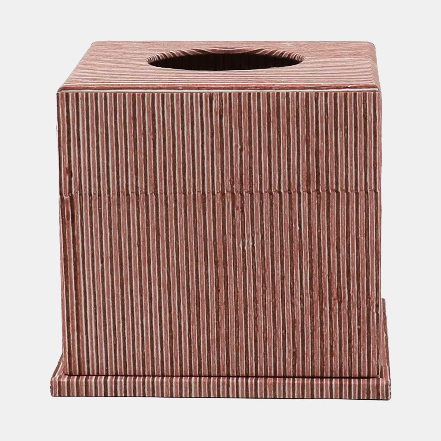 Tissue Box in Stripe Pink Maroon