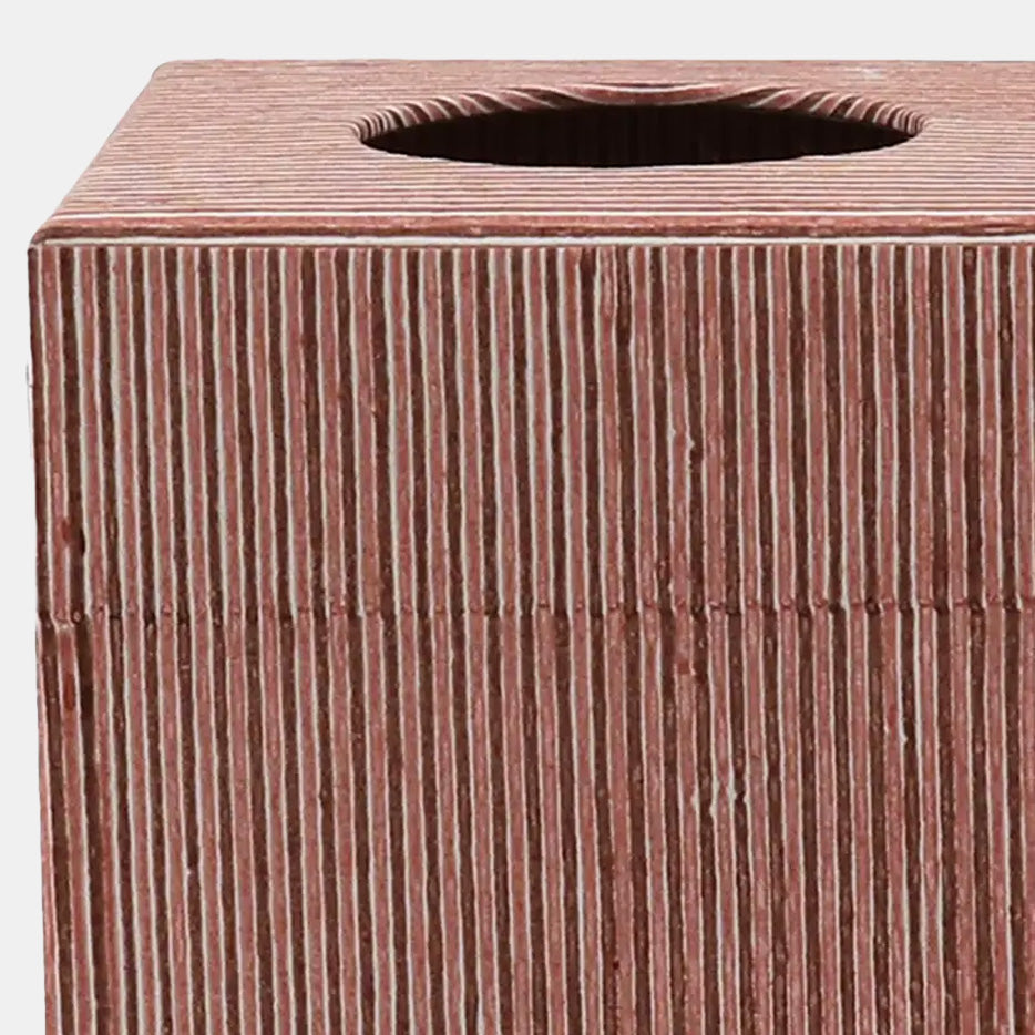 Tissue Box in Stripe Pink Maroon