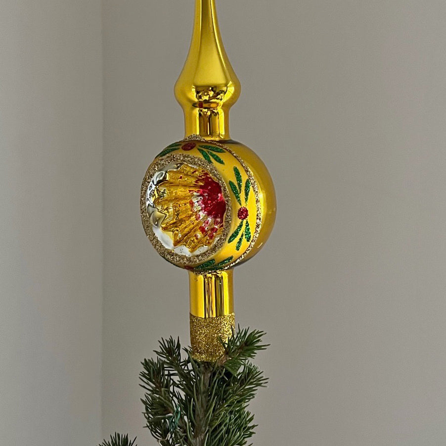 Christmas Sparkler Tree Topper in Red and Gold