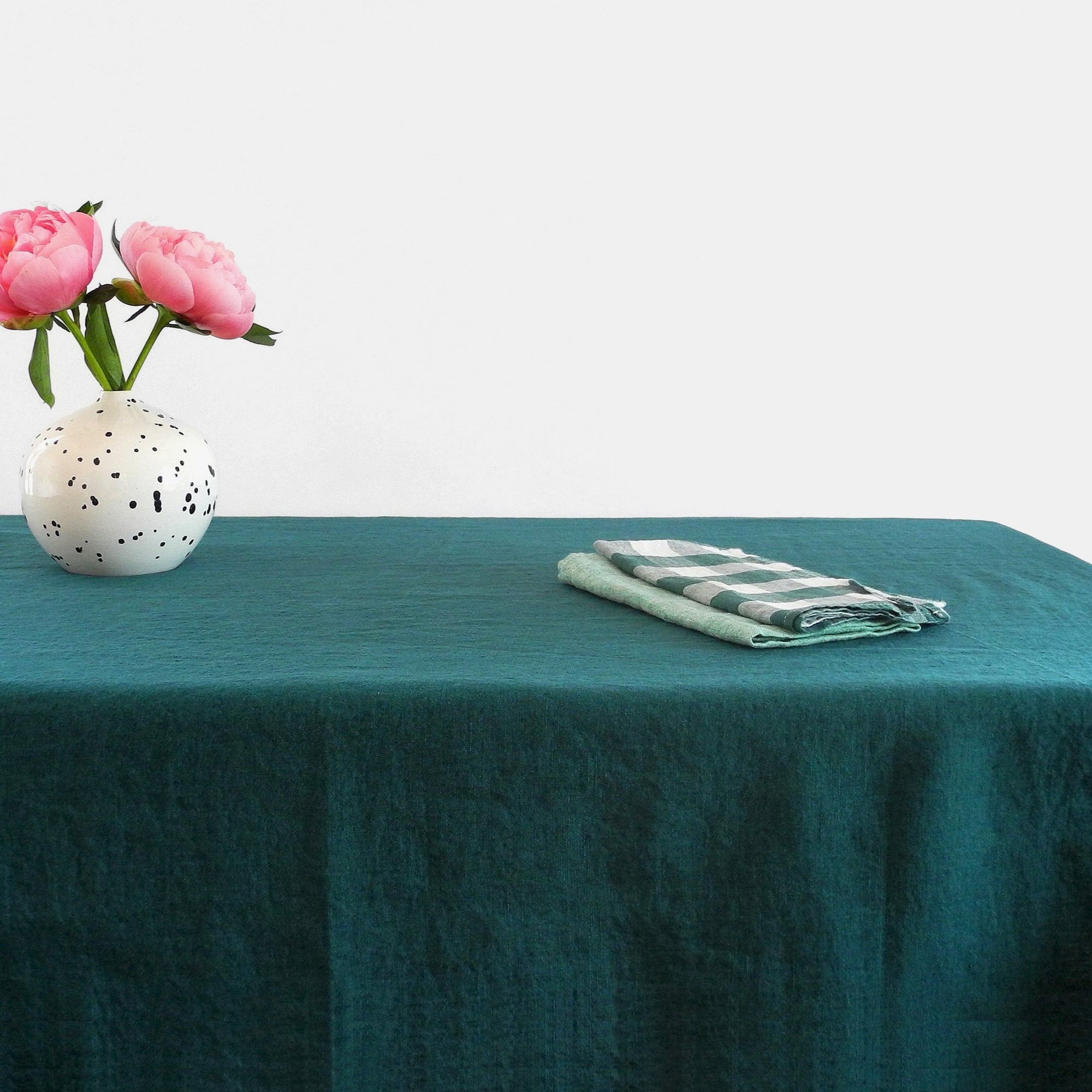 Linen Tablecloth in Vintage Green