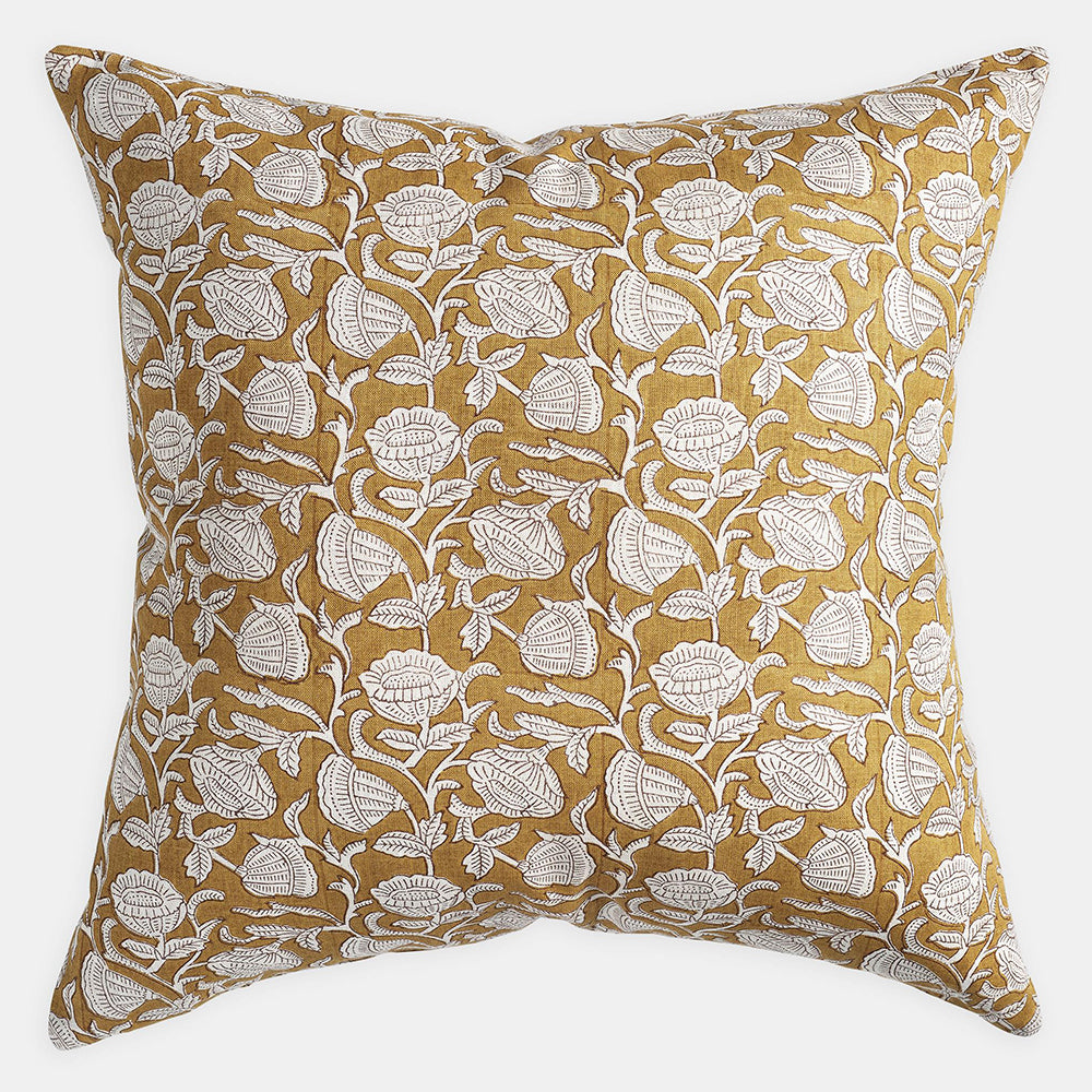 Marbella Saffron Pillow, square